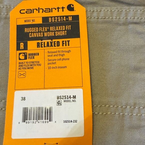 Carharrt Men's 38  Denim Rugged Flex Relaxed Fit Canvas Work Shorts NWT - Picture 3 of 5